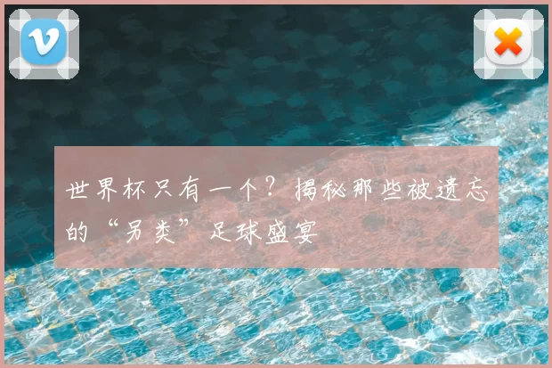 世界杯只有一个?揭秘那些被遗忘的“另类”足球盛宴